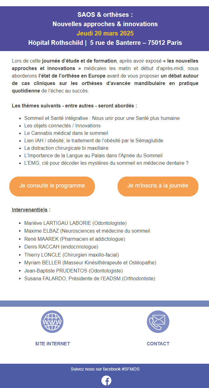 SAOS & Orthèses : jeudi 20 mars 2025
